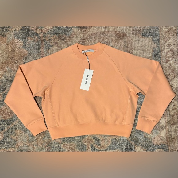 Thakoon Tops - NWT Thakoon Peach Crewneck Crop Sweatshirt